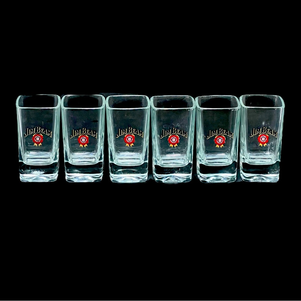 Six Jim Beam Collectors Shot Glasses Never Used Jim Beam Whiskey Collectable